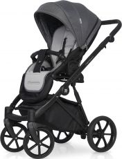 Детская коляска 2 в 1 Riko Nano Pro 02 Onyx (св. серая кожа – т. серая ткань)